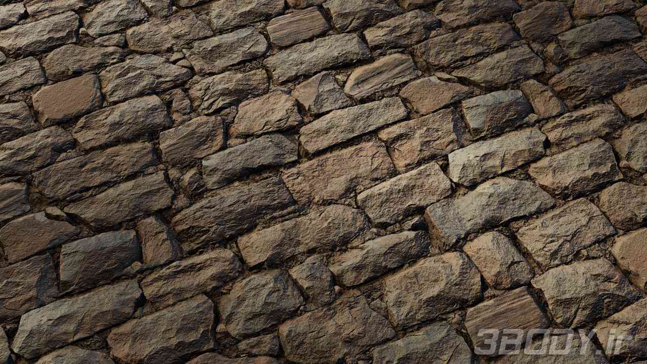 متریال دیوار سنگی stone wall عکس 1